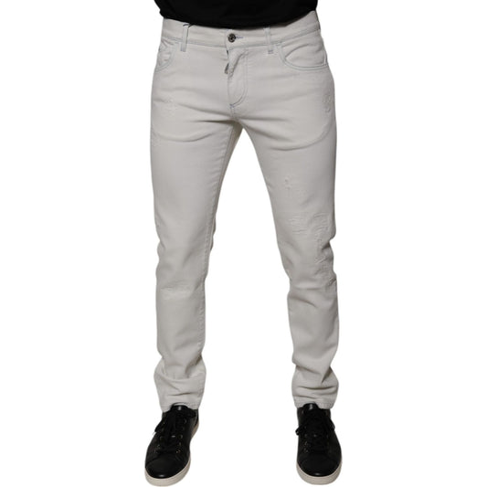 Dolce & Gabbana White Cotton Skinny Denim Jeans