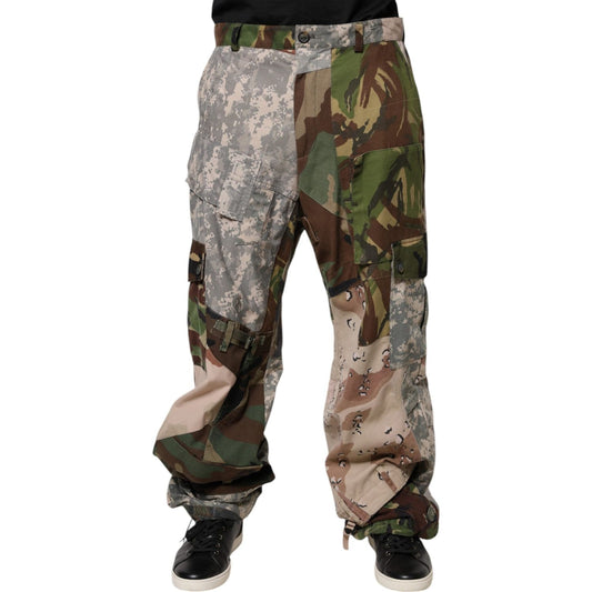 Dolce & Gabbana Multicolor Patchwork Camouflage Cargo Pants