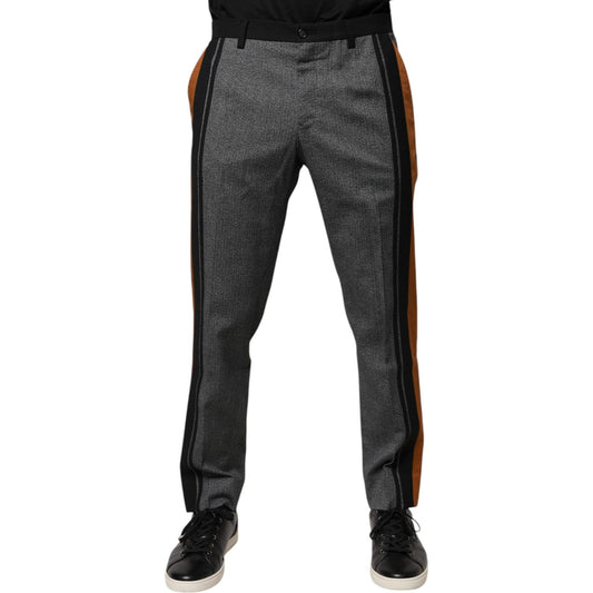Dolce & Gabbana Multicolor Cotton Tapered Dress Formal Pants
