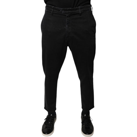 Dolce & Gabbana Black HOUSTON Men Cropped Denim Jeans
