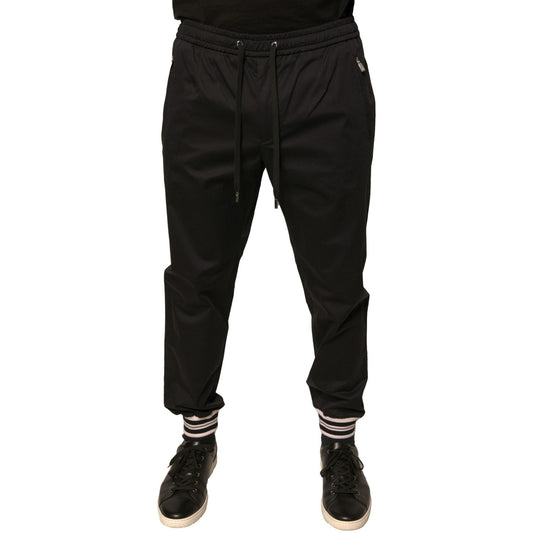 Dolce & Gabbana Black Cotton Stretch Jogger Sweatpants Pants