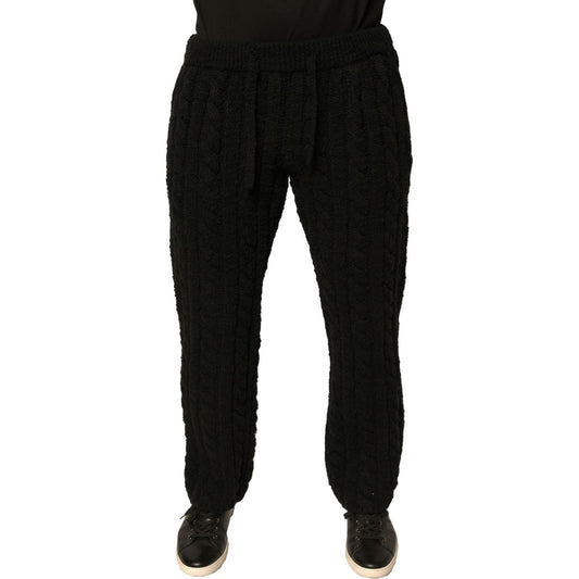 Dolce & Gabbana Black Wool Knitted Skinny Pants