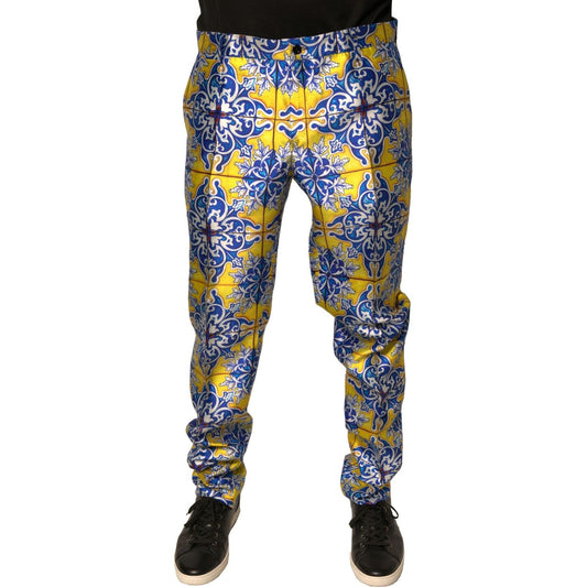 Dolce & Gabbana Multicolor MajolicaSilk Skinny Pants