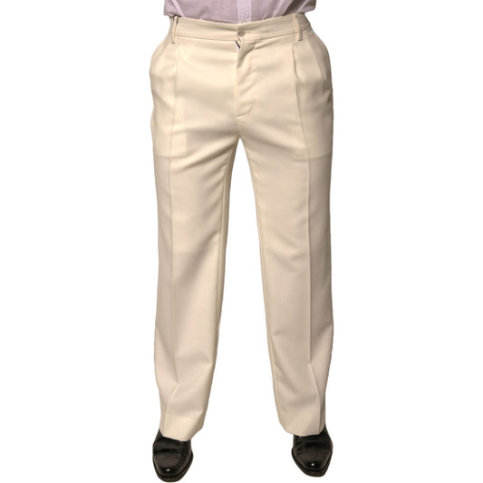 Dolce & Gabbana Off White Straight Dress Pants