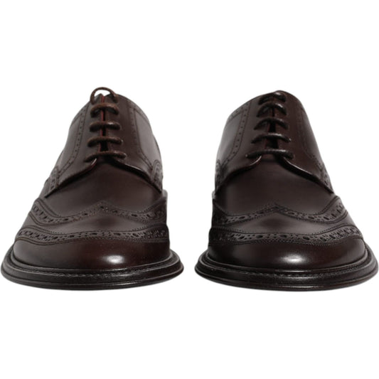 Dolce & Gabbana Brown Leather Derby Wingtip Lace Up Formal Dress Shoes 1728,67345645728,Brown,Dolce & Gabbana,EU39/US6,EU42/US9,Formal - Men - Shoes,Material: 100% Calf Leather,Men,Men - Shoes,New with tags,Shoes Dolce & Gabbana MV6655-39