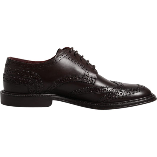 Dolce & Gabbana Brown Leather Derby Wingtip Lace Up Formal Dress Shoes 1728,67345645728,Brown,Dolce & Gabbana,EU39/US6,EU42/US9,Formal - Men - Shoes,Material: 100% Calf Leather,Men,Men - Shoes,New with tags,Shoes Dolce & Gabbana MV6655-39