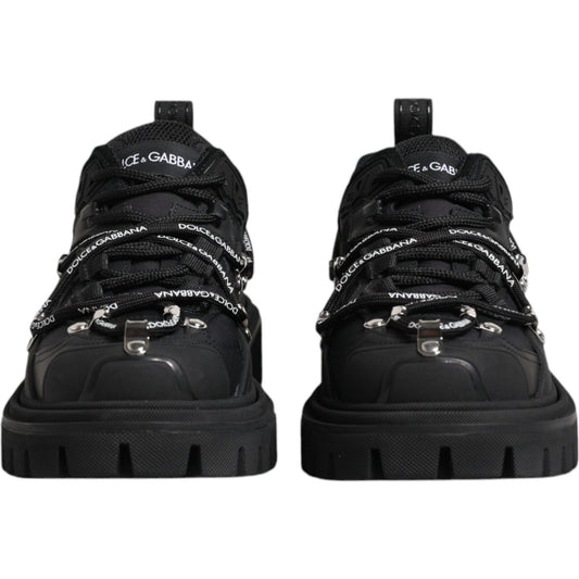 Dolce & Gabbana Black Low Top Lace Up Trekking Sneakers Shoes