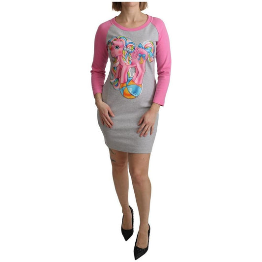 Moschino Gray Cotton Dress 1728,40,67400106144,Clothing,Dresses - Women - Clothing,Gray,Moschino,New with tags,Women,Women - Clothing Moschino MO-1001-40