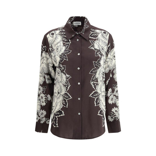 P.A.R.O.S.H. Floral print Shirt 1728,72470364320,Brown,Clothing,New with tags,P.A.R.O.S.H.,S,Shirts - Women - Clothing,Women,Women - Clothing P.A.R.O.S.H. PA-D381239886-S