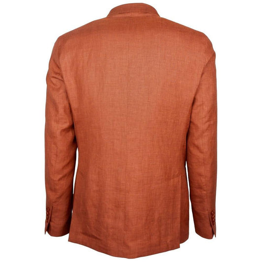 Made in Italy Brown Linen Blazer 1728,67346170016,Blazers - Men - Clothing,Brown,Clothing,IT48 | M,IT50 | L,IT52 | XL,IT54 | XXL,IT56 | 3XL,Made in Italy,Men,Men - Clothing,New with tags Made in Italy LO-14882-IT48 | M