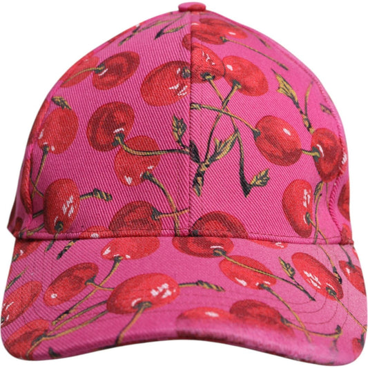 Dolce & Gabbana Pink Cherry Print Cotton Baseball Cap 1728,58 cm|M,67345645728,Accessories,Dolce & Gabbana,Hat - Women - Accessories,Material: 100% Cotton,Pink,Preowned / Defect,Women,Women - Accessories Dolce & Gabbana HAT9710-58