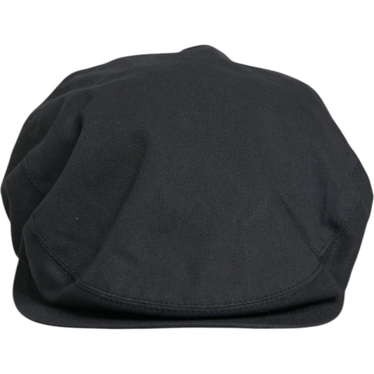 Dolce & Gabbana Black Cotton Newsboy Capello Cabbie Hat 1728,58 cm|M,67345645728,Accessories,Black,Dolce & Gabbana,Hats & Caps - Men - Accessories,Material: 100% Cotton,Men,Men - Accessories,New with tags Dolce & Gabbana HAT9754-58