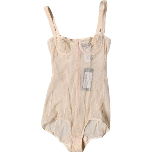 Dolce & Gabbana Beige Tulle Balconette Bra Bodysuit Underwear 1728,67345645728,Beige,Clothing,Dolce & Gabbana,IT2 | S,Material: 90% Nylon 10% Elastane,New with tags,Underwear - Women - Clothing,Women,Women - Clothing Dolce & Gabbana BIK1955-2