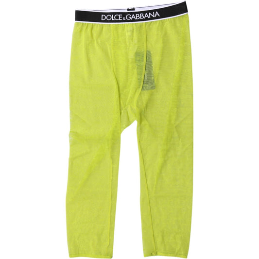 Dolce & Gabbana Green DG Logo Nylon Cropped Tights Underwear 1728,67345645728,Clothing,Dolce & Gabbana,Green,IT2 | S,Material: 92% Nylon 8% Elastane,New with tags,Underwear - Women - Clothing,Women,Women - Clothing Dolce & Gabbana BIK1973-2