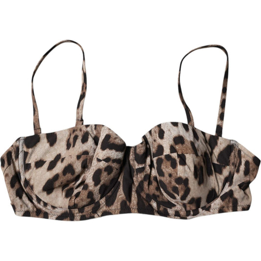 Dolce & Gabbana Brown Leopard Nylon Balconcino Bra Underwear 1728,67345645728,Brown,Clothing,Dolce & Gabbana,IT4 | L,Material: 75% Nylon 25% Elastane,Preowned / Defect,Underwear - Women - Clothing,Women,Women - Clothing Dolce & Gabbana BIK1990-4