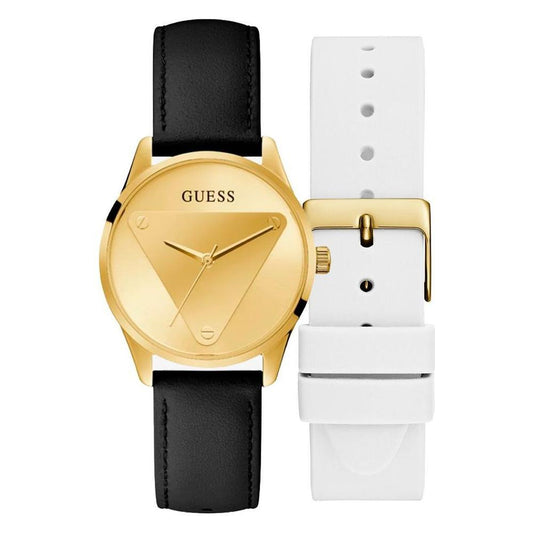 Guess Black Leather Watch 1728,67434610848,Black,Guess,New with tags,Watches,Watches for Women - Watches,Women Guess GUGW0642L1AC