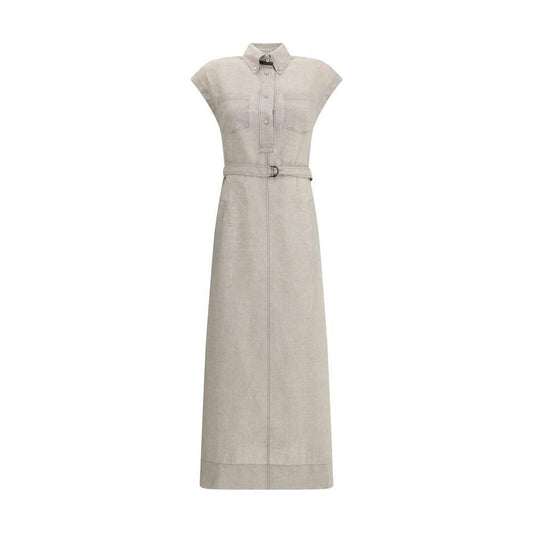 Brunello Cucinelli Long linen Dress 1728,72470364320,Beige,Brunello Cucinelli,Clothing,Dresses - Women - Clothing,L,New with tags,S,Women,Women - Clothing Brunello Cucinelli BR-MM633AHA92C200-L