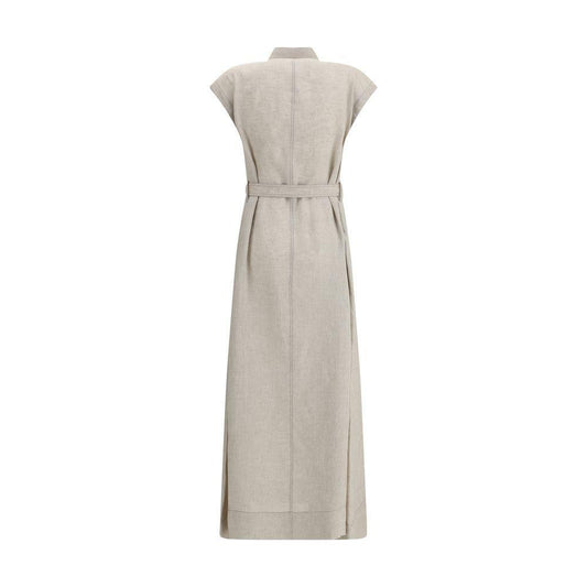 Brunello Cucinelli Long linen Dress 1728,72470364320,Beige,Brunello Cucinelli,Clothing,Dresses - Women - Clothing,L,New with tags,S,Women,Women - Clothing Brunello Cucinelli BR-MM633AHA92C200-L