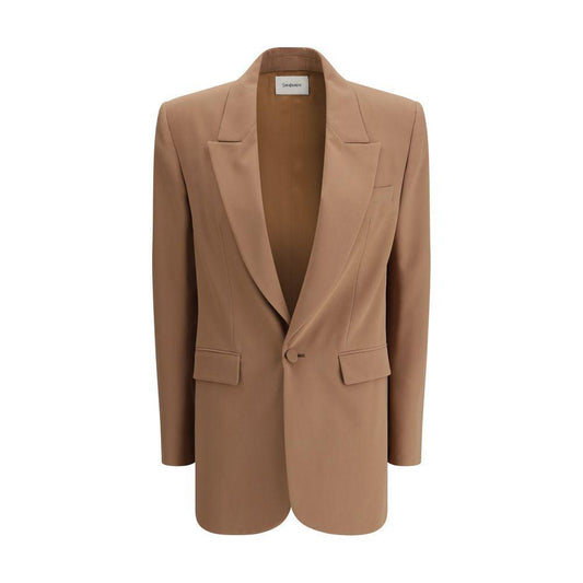 Saint Laurent Single-breasted Blazer 1728,72470364320,Beige,Clothing,IT36 | XS,New with tags,Saint Laurent,Suits & Blazers - Women - Clothing,Women,Women - Clothing Saint Laurent SA-805576Y7I212141-IT36 | XS