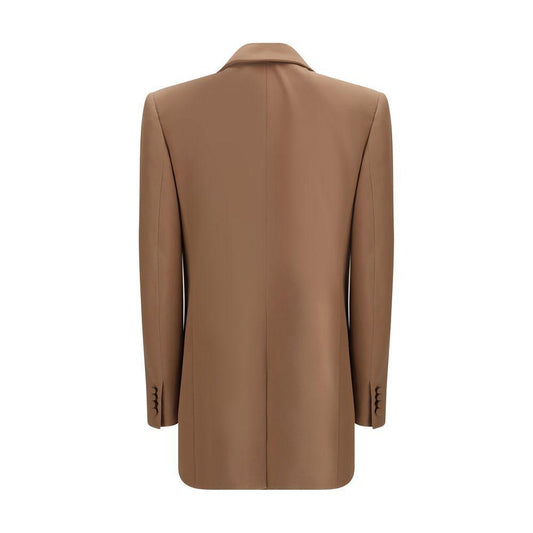 Saint Laurent Single-breasted Blazer 1728,72470364320,Beige,Clothing,IT36 | XS,New with tags,Saint Laurent,Suits & Blazers - Women - Clothing,Women,Women - Clothing Saint Laurent SA-805576Y7I212141-IT36 | XS