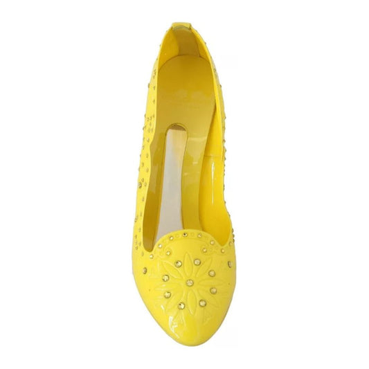 Dolce & Gabbana Yellow Crystal Heels CINDERELLA Shoes 10% Leather,1728,67345645728,Dolce & Gabbana,EU37.5/US7,Material: 90% PVC,New with tags,Pumps - Women - Shoes,Shoes,Women,Women - Shoes,Yellow Dolce & Gabbana LA4345-37.5