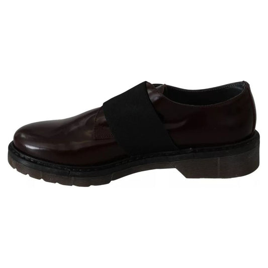 Dr. Martens Dark Brown Leather Elastic Strap Shoes 1728,67345645728,Brown,Dr. Martens,EU38/US7.5,Flat Shoes - Women - Shoes,Material: Leather,Preowned / Defect,Shoes,Women,Women - Shoes Dr. Martens LA8405-38