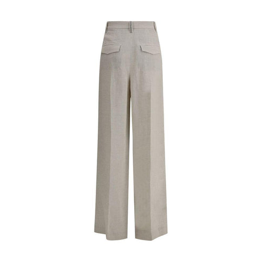 Brunello Cucinelli Linen Pants 1728,72470364320,Beige,Brunello Cucinelli,Clothing,Jeans & Pants - Women - Clothing,New with tags,W40,W42,W44,W50,W52,Women,Women - Clothing Brunello Cucinelli BR-MH547P8669C169-W50