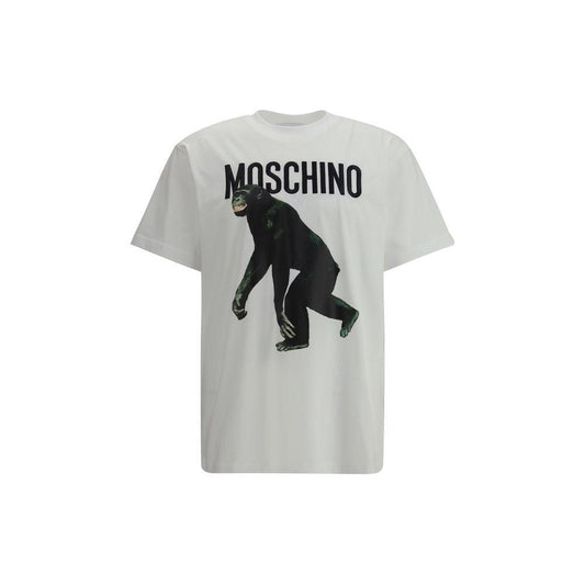 Moschino T-Shirt with monkey 1728,72470364320,Clothing,L,M,Men,Men - Clothing,Moschino,New with tags,S,T-Shirts - Men - Clothing,White,XL Moschino MO-251ZZA071302411001-M