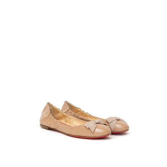 Christian Louboutin Beige Patent Leather Flat Shoe 1728,67397976224,Beige,Christian Louboutin,EU37/US7,EU39.5/US9.5,EU40.5/US10.5,Flat Shoes - Women - Shoes,New with tags,Shoes,Women,Women - Shoes Christian Louboutin CH-9203672-EU37/US7