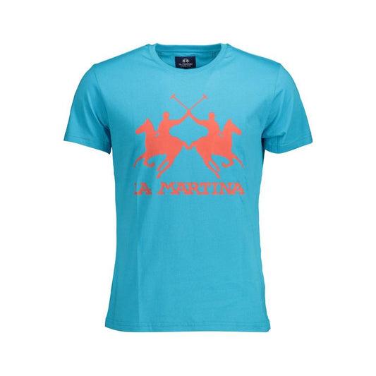 La Martina Blue Cotton Men T-Shirt