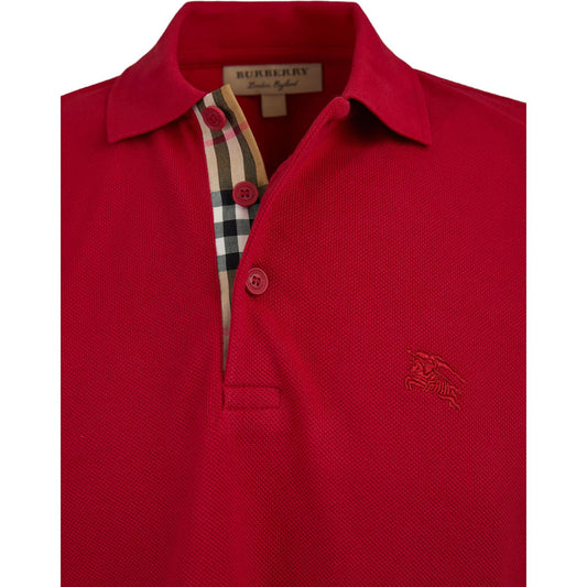 Burberry Red Cotton Collared Polo Shirt 1728,67466920096,Burberry,Clothing,IT46 | S,IT48 | M,IT50 | L,Men,Men - Clothing,New with tags,Polo Shirt - Men - Clothing,Red Burberry BU8003122RED