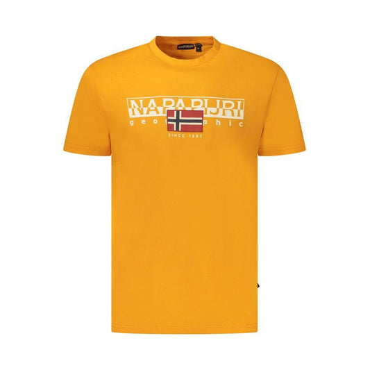 Napapijri Orange Organic Cotton Men T-Shirt