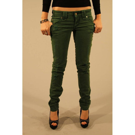 John Galliano Green Cotton Women Jean 1728,67403481248,Clothing,Green,Jeans & Pants - Women - Clothing,John Galliano,New with tags,W28,Women,Women - Clothing John Galliano JO-2332-W28