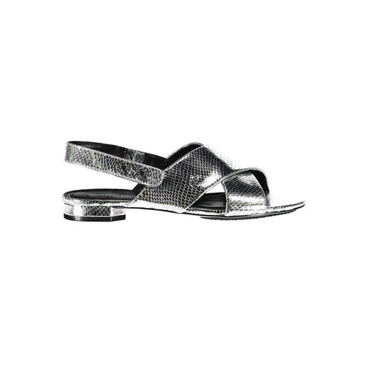 Calvin Klein Silver Leather Women Sandal 1728,67403481248,Calvin Klein,EU37/US7,Gray,New with tags,Sandals - Women - Shoes,Shoes,Women,Women - Shoes Calvin Klein CA-2789-EU37/US7