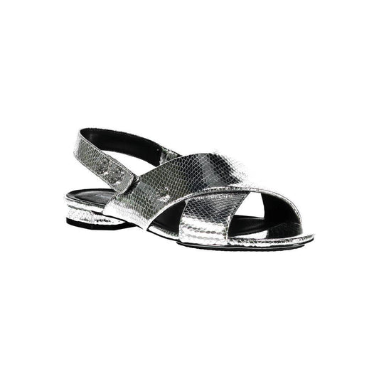 Calvin Klein Silver Leather Women Sandal 1728,67403481248,Calvin Klein,EU37/US7,Gray,New with tags,Sandals - Women - Shoes,Shoes,Women,Women - Shoes Calvin Klein CA-2789-EU37/US7