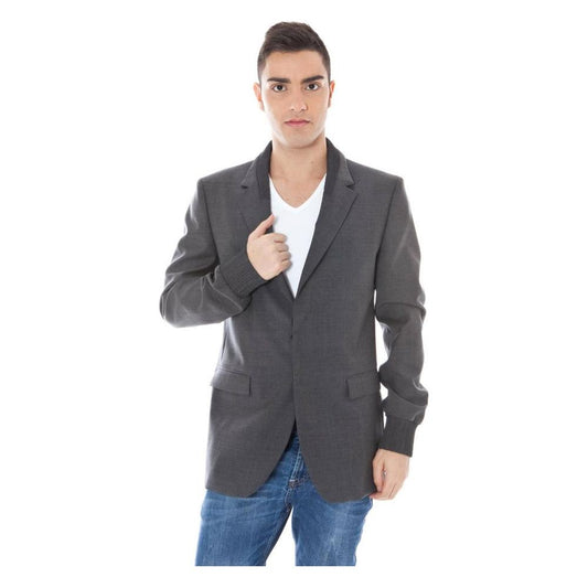 Calvin Klein Gray Wool Men Jacket