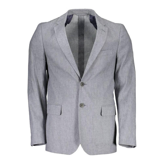 Gant Gray Linen Men Jacket