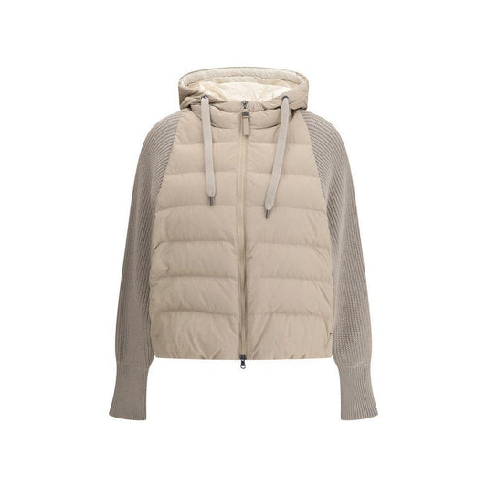 Brunello Cucinelli Wool sleeved Down Jacket 1728,72470364320,Beige,Brunello Cucinelli,Clothing,IT44 | L,Jackets & Coats - Women - Clothing,New with tags,Women,Women - Clothing Brunello Cucinelli BR-MD5997699PC9123-IT44 | L