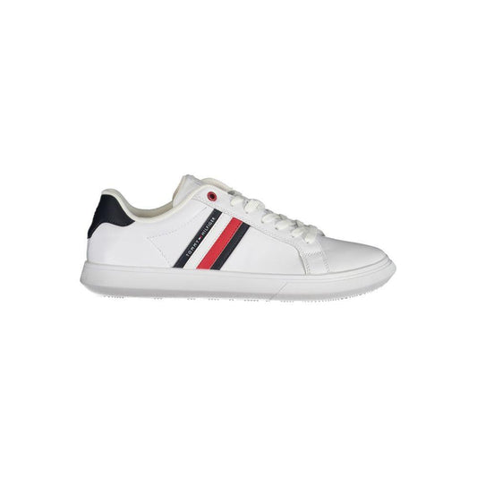 Tommy Hilfiger Sleek Lace-Up Sneakers with Contrast Details 1728,67403481248,EU44/US11,Men,Men - Shoes,New with tags,Shoes,Sneakers - Men - Shoes,Tommy Hilfiger,White Tommy Hilfiger TO-27124-EU44/US11