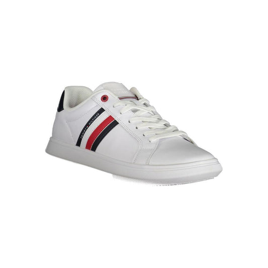 Tommy Hilfiger Sleek Lace-Up Sneakers with Contrast Details 1728,67403481248,EU44/US11,Men,Men - Shoes,New with tags,Shoes,Sneakers - Men - Shoes,Tommy Hilfiger,White Tommy Hilfiger TO-27124-EU44/US11