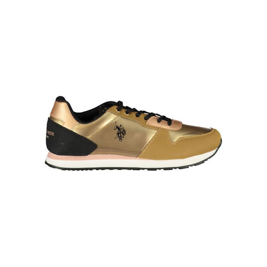 U.S. POLO ASSN. Gold Polyester Sneaker 1728,67403481248,EU35/US5,Gold,New with tags,Shoes,Sneakers - Women - Shoes,U.S. POLO ASSN.,Women,Women - Shoes U.S. POLO ASSN. US-23521-EU35/US5