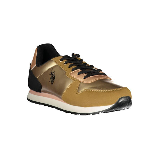 U.S. POLO ASSN. Gold Polyester Sneaker 1728,67403481248,EU35/US5,Gold,New with tags,Shoes,Sneakers - Women - Shoes,U.S. POLO ASSN.,Women,Women - Shoes U.S. POLO ASSN. US-23521-EU35/US5