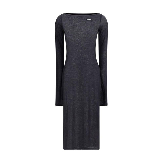Miu Miu Long jersey Dress 1728,72470364320,Black,Clothing,Dresses - Women - Clothing,IT38 | S,IT40 | M,Miu Miu,New with tags,Women,Women - Clothing Miu Miu MI-MF5845SOOO133OF0002-IT38 | S