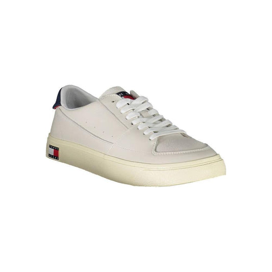 Tommy Hilfiger White Leather Men Sneaker 1728,67403481248,EU40/US7,EU41/US8,EU42/US9,EU43/US10,EU44/US11,EU45/US12,Men,Men - Shoes,New with tags,Shoes,Sneakers - Men - Shoes,Tommy Hilfiger,White Tommy Hilfiger TO-20370-EU40/US7