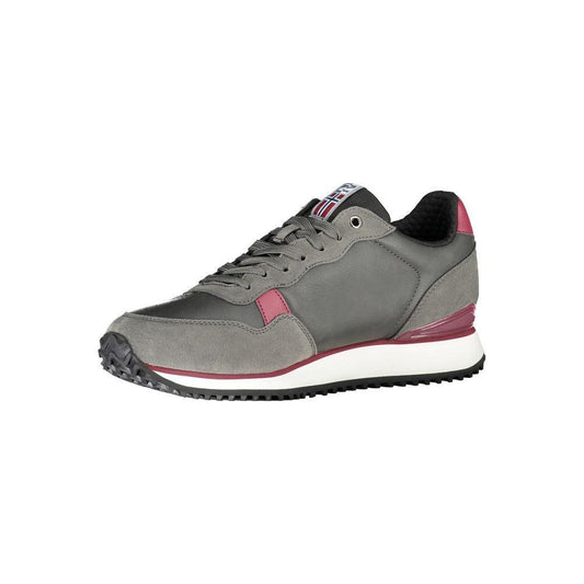 Napapijri Elegant Gray Lace-Up Sneakers with Contrast Accents 1728,67403481248,EU41/US8,EU44/US11,Gray,Men,Men - Shoes,Napapijri,New with tags,Shoes,Sneakers - Men - Shoes Napapijri NA-23104-EU41/US8