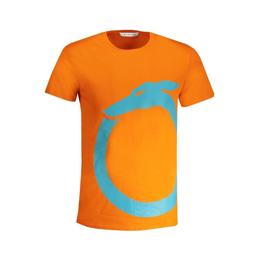 Trussardi Orange Cotton T-Shirt 1728,67403481248,Clothing,L,M,Men,Men - Clothing,New with tags,Orange,S,T-Shirts - Men - Clothing,Trussardi,XL,XXL Trussardi TR-30149-S