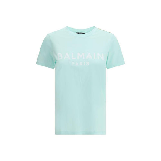 Balmain Logoed T-Shirt 1728,72470364320,Balmain,Clothing,Green,L,M,New with tags,Tops & T-Shirts - Women - Clothing,Women,Women - Clothing,XS Balmain BA-BF1EF005BB02UML-L