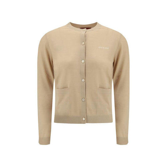 Gucci Cashmere Cardigan 1728,72470364320,Beige,Clothing,Gucci,L,M,New with tags,S,Sweaters - Women - Clothing,Women,Women - Clothing Gucci GU-830825XKEWD2064-L