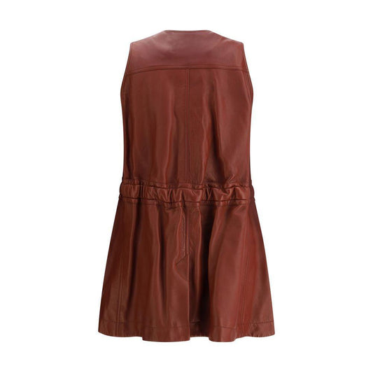 Chloé Leather Vest 1728,72470364320,Bordeaux,Chloé,Clothing,IT36 | XS,Jackets & Coats - Women - Clothing,New with tags,Women,Women - Clothing Chloé CH-CH25UCG0121127N-IT36 | XS