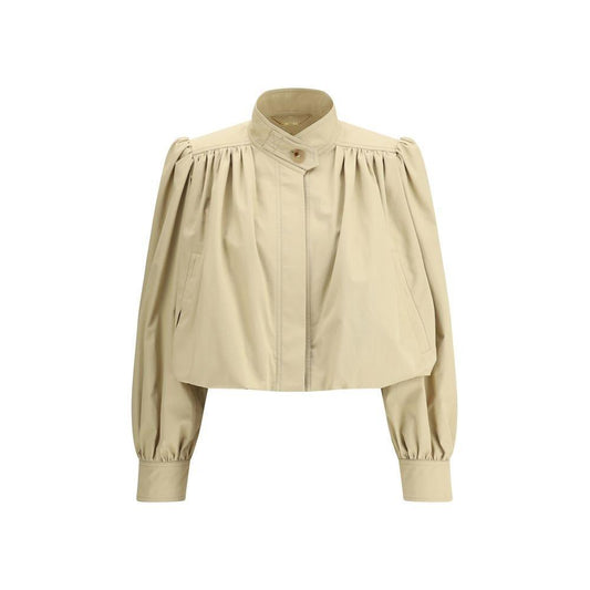 Chloé Cropped Jacket 1728,72470364320,Beige,Chloé,Clothing,IT40 | M,Jackets & Coats - Women - Clothing,New with tags,Women,Women - Clothing Chloé CH-CH25UVE2111823I-IT40 | M